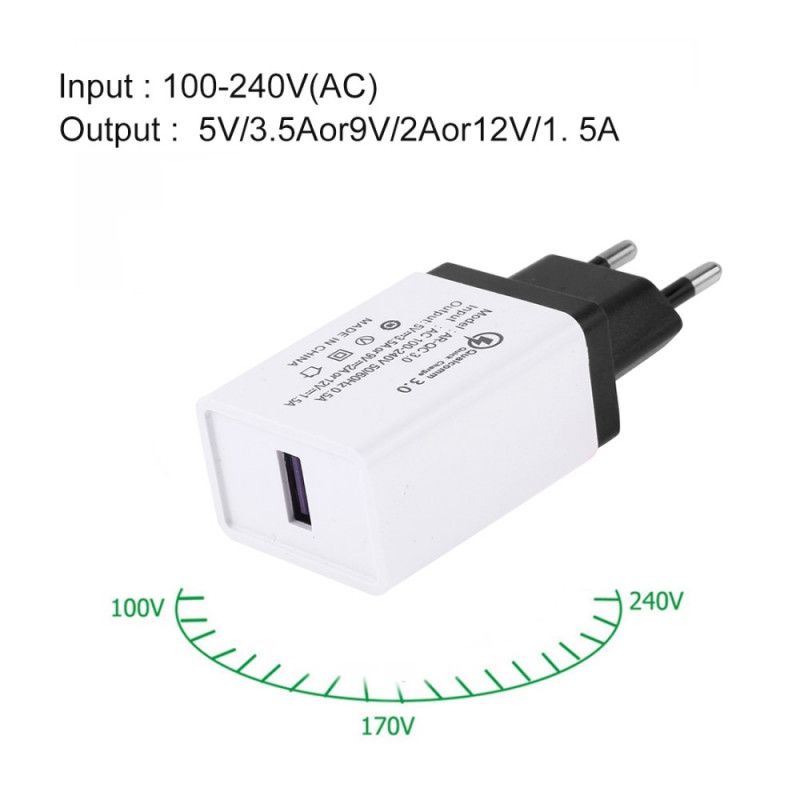 Adaptateur Chargeur Mural Usb Prise Eu