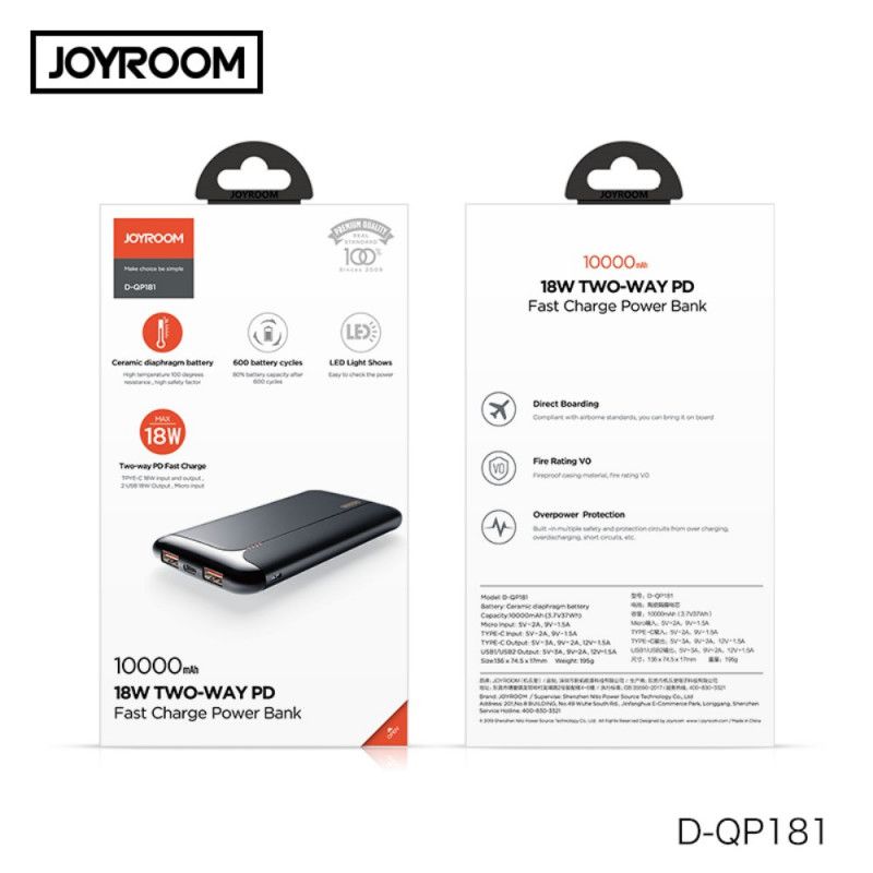 Banque D'alimentation Charge Rapide 3.0 Joyroom