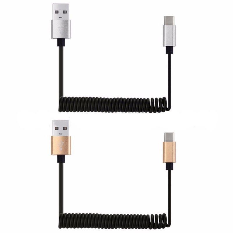 Cable De Recharge À Ressort Usb Vers Usb C