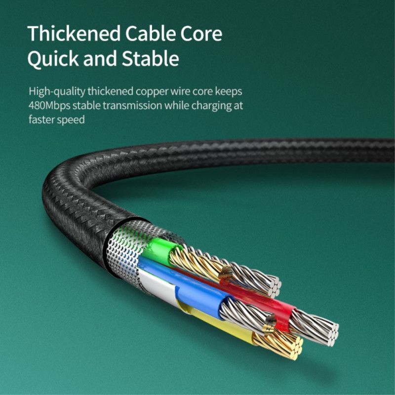 Câble De Recharge Rapide 4a 0.5m Micro Usb Baseus