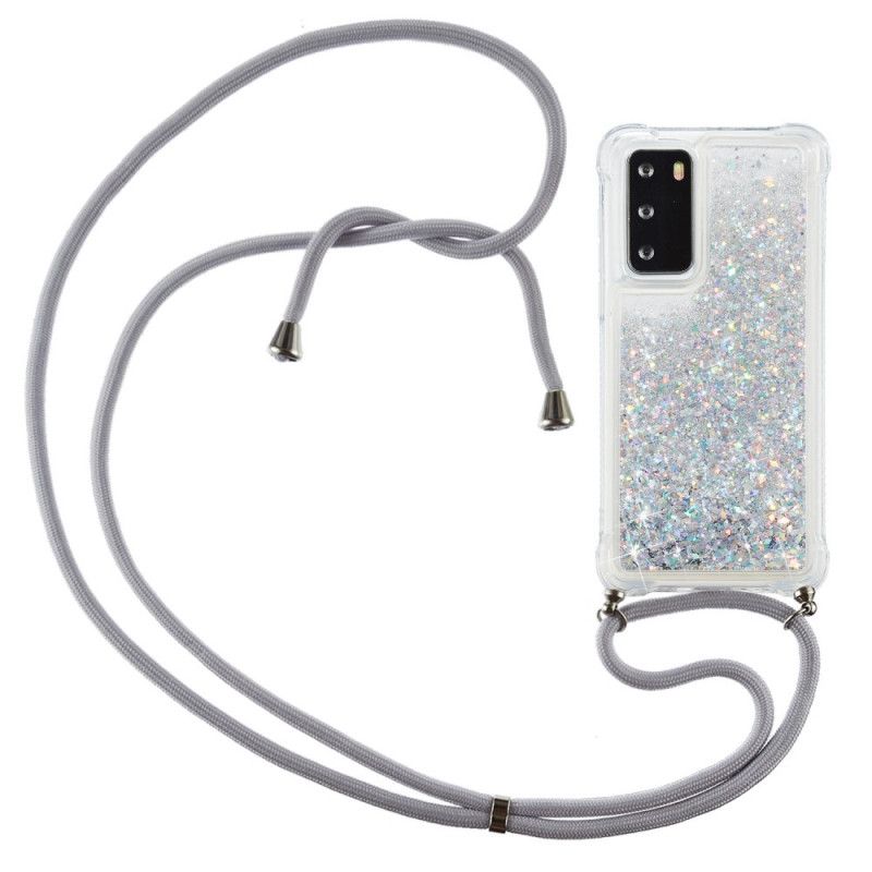 Coque Huawei P40 Paillettes Avec Cordon