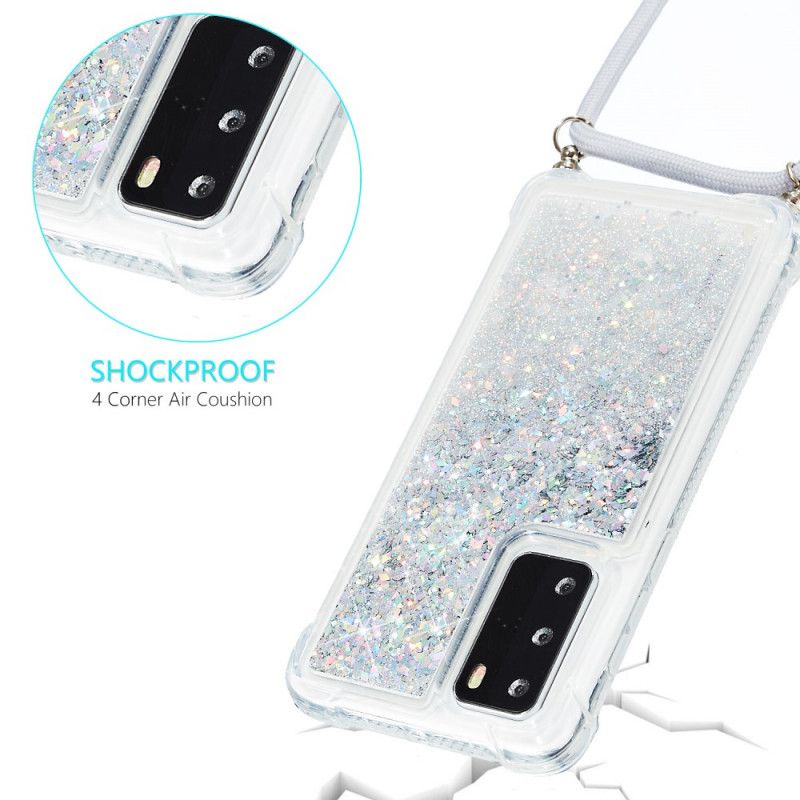 Coque Huawei P40 Paillettes Avec Cordon