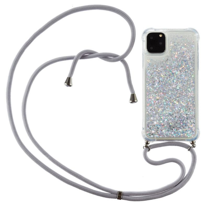 Coque iPhone 11 Pro Max Paillettes Et Cordon