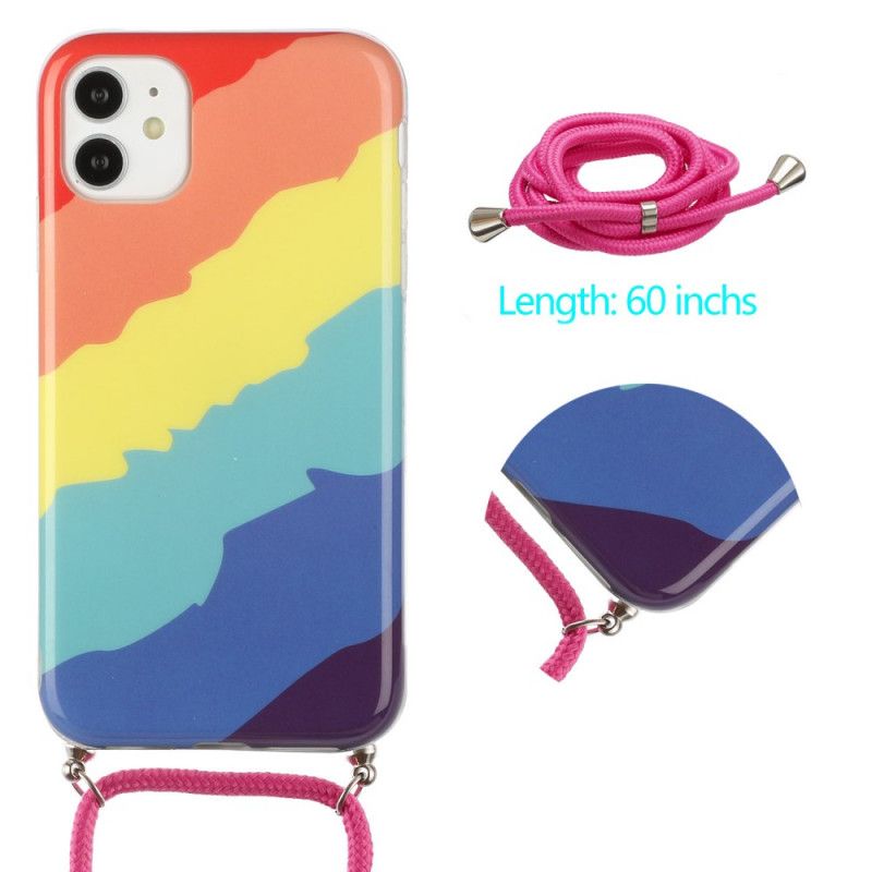 Coque iPhone 12 / 12 Pro À Cordon Arc-en-ciel