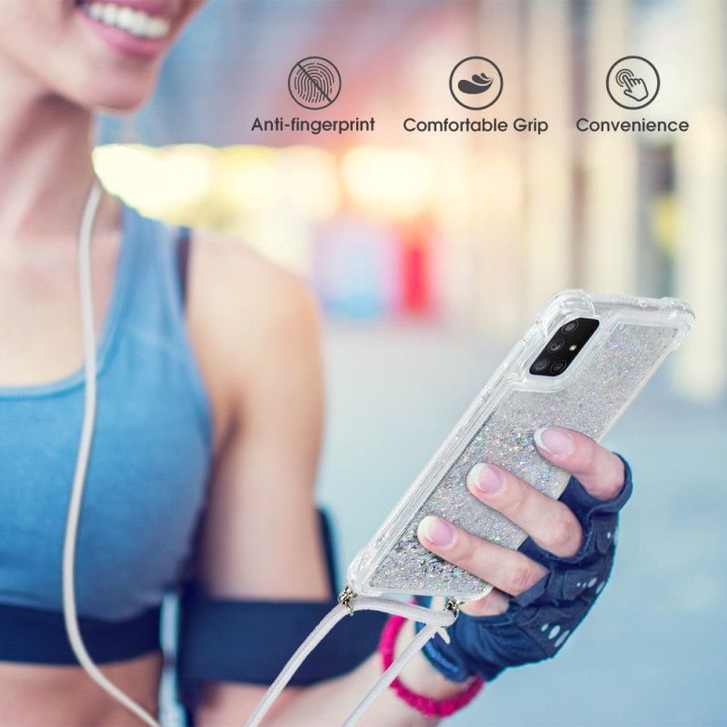 Coque Samsung Galaxy A51 5g Paillettes Avec Cordon