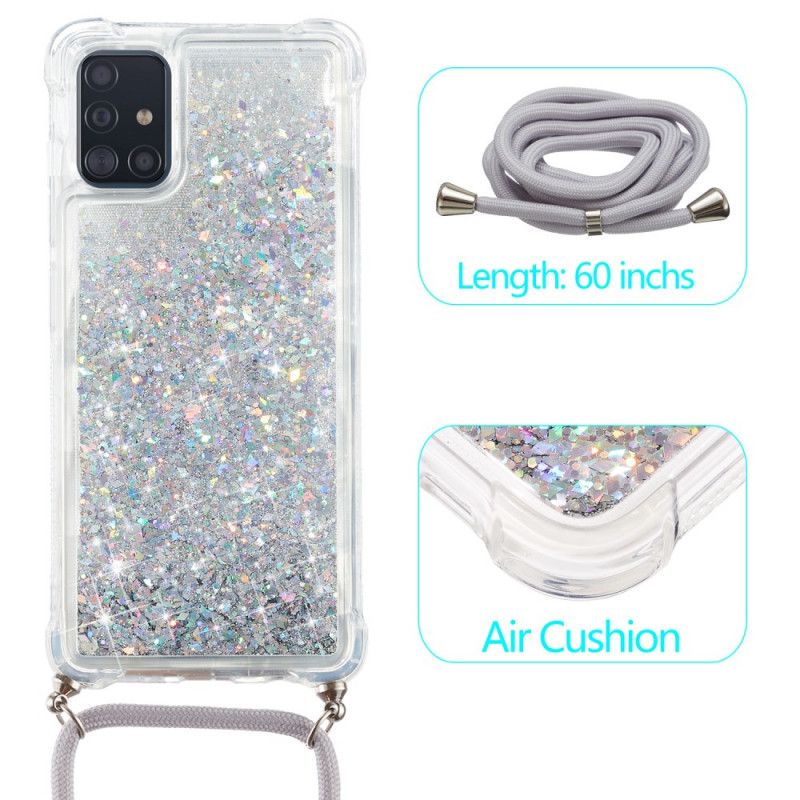 Coque Samsung Galaxy A51 Paillettes Avec Cordon