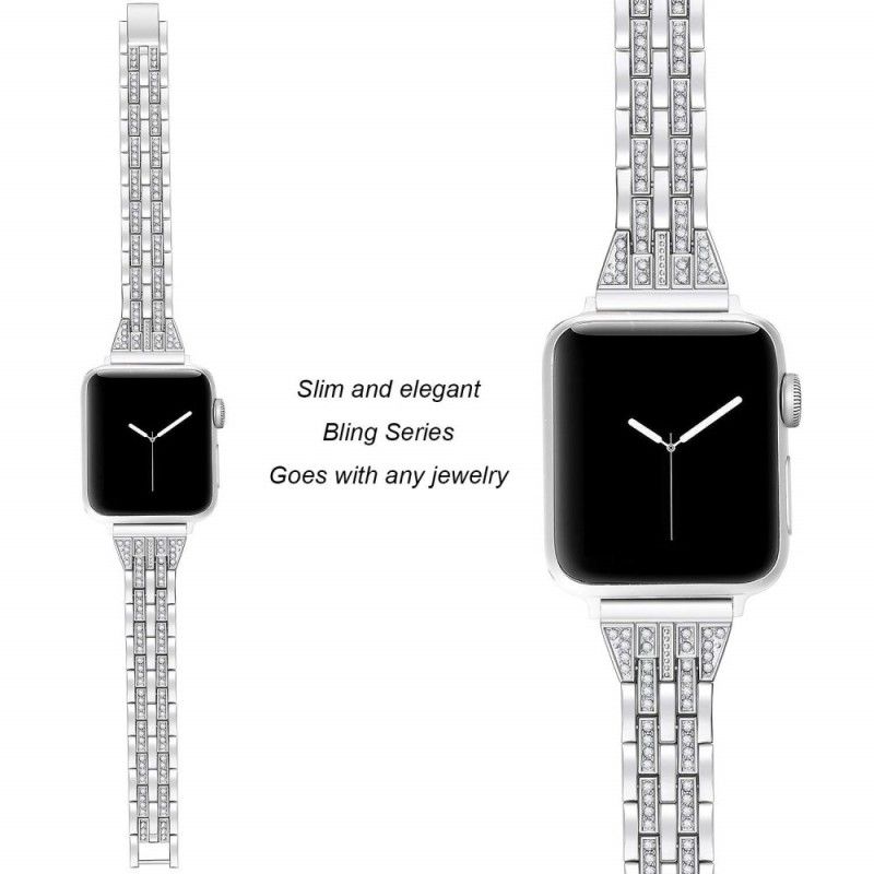 Bracelet Apple Watch 40/38 Mm Stainless Et Strass