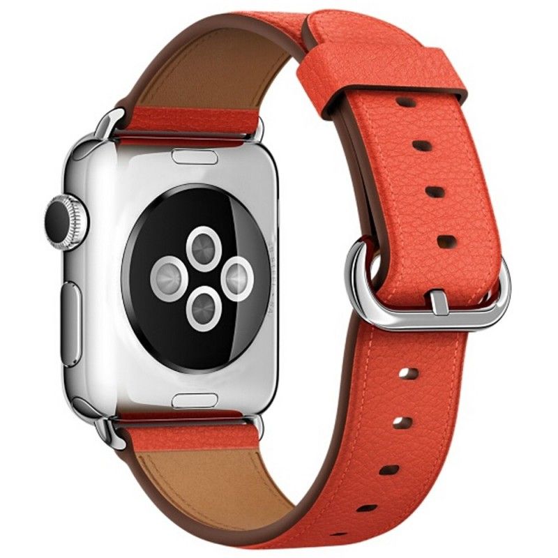 Bracelet Apple Watch 40/38 Mm Véritable Cuir Texture Litchi