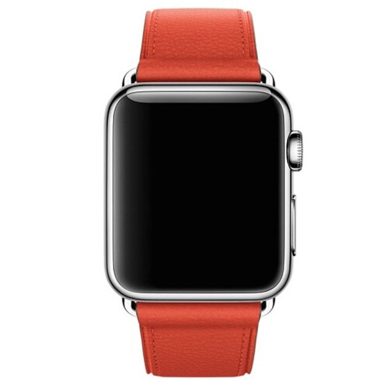 Bracelet Apple Watch 40/38 Mm Véritable Cuir Texture Litchi