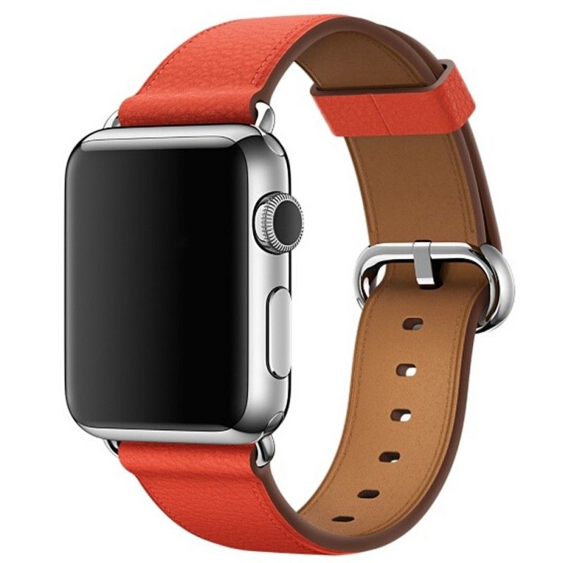 Bracelet Apple Watch 40/38 Mm Véritable Cuir Texture Litchi