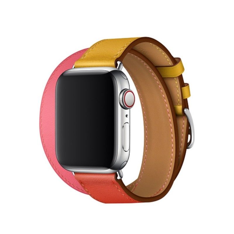 Bracelet Apple Watch 44/42 Mm Cuir Double Tour Couleurs