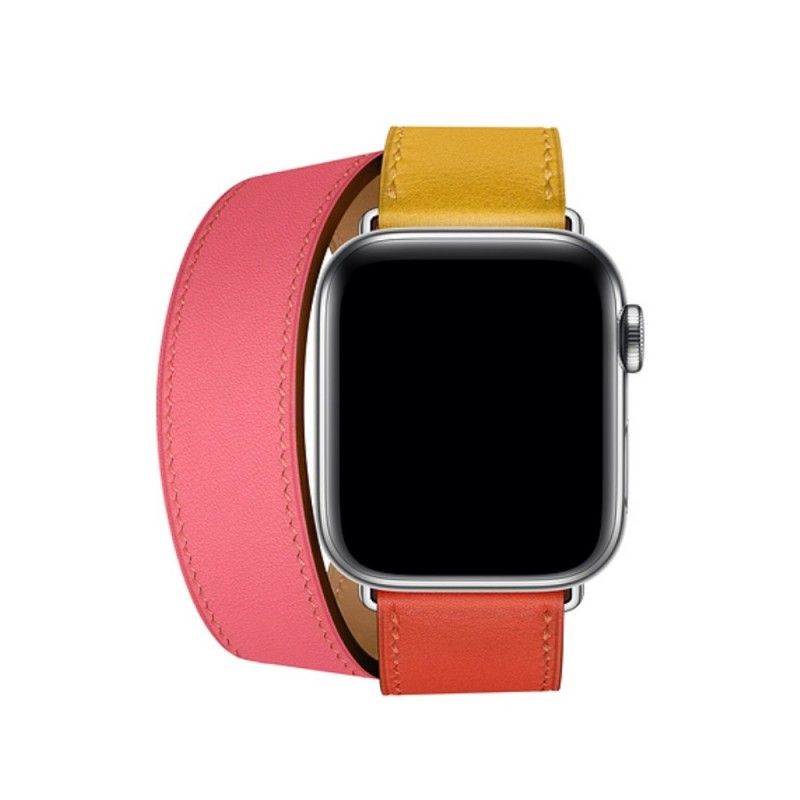 Bracelet Apple Watch 44/42 Mm Cuir Double Tour Couleurs