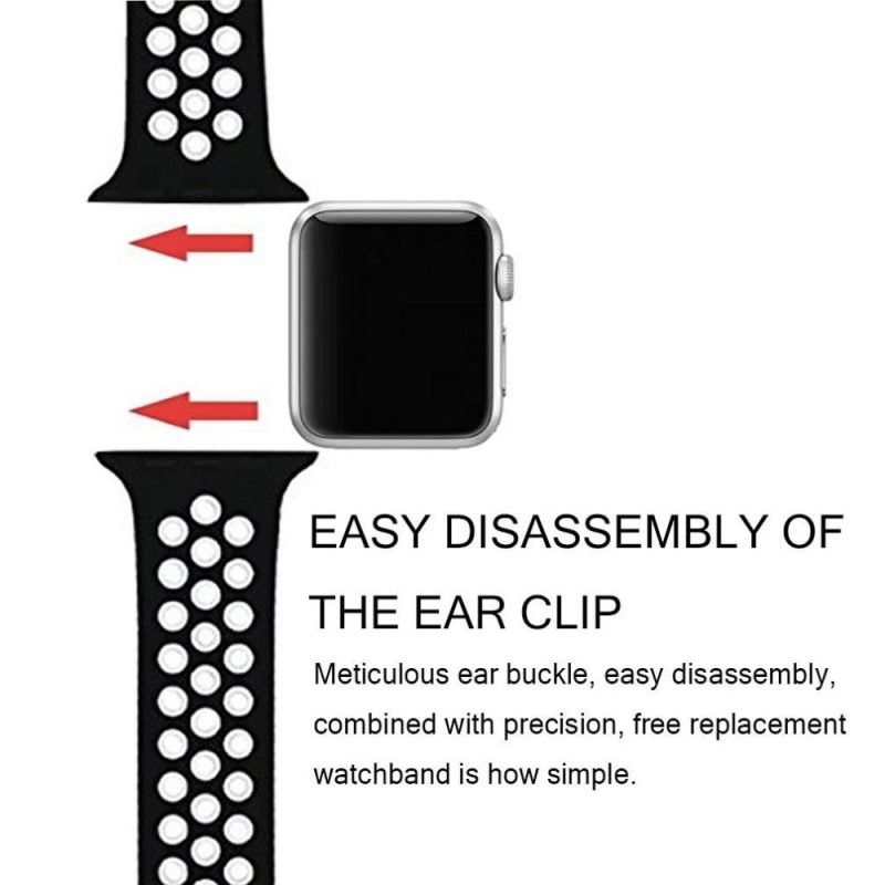 Bracelet Apple Watch 44/42 Mm Silicone Aéré Bicolore