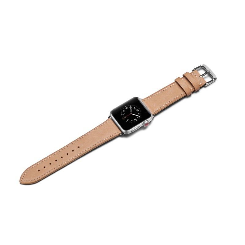 Bracelet Apple Watch 44/42 Mm Véritable Cuir Coutures