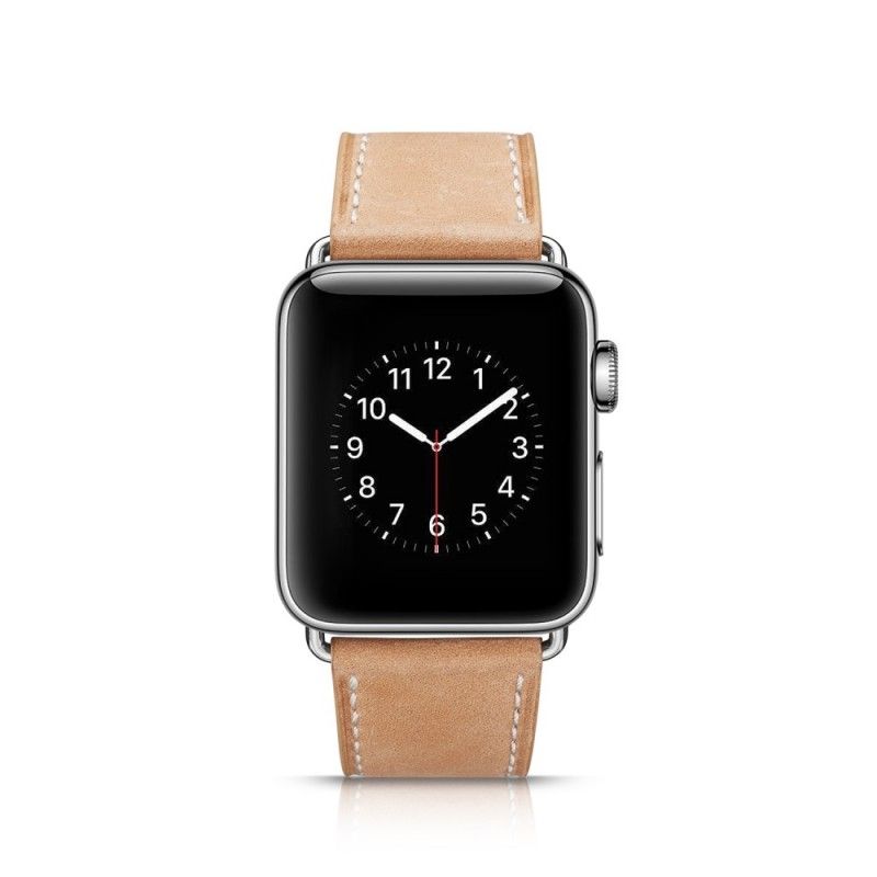 Bracelet Apple Watch 44/42 Mm Véritable Cuir Coutures