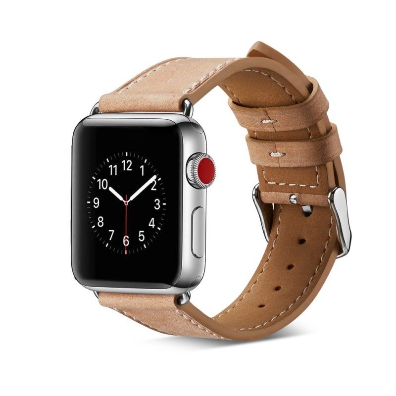 Bracelet Apple Watch 44/42 Mm Véritable Cuir Coutures