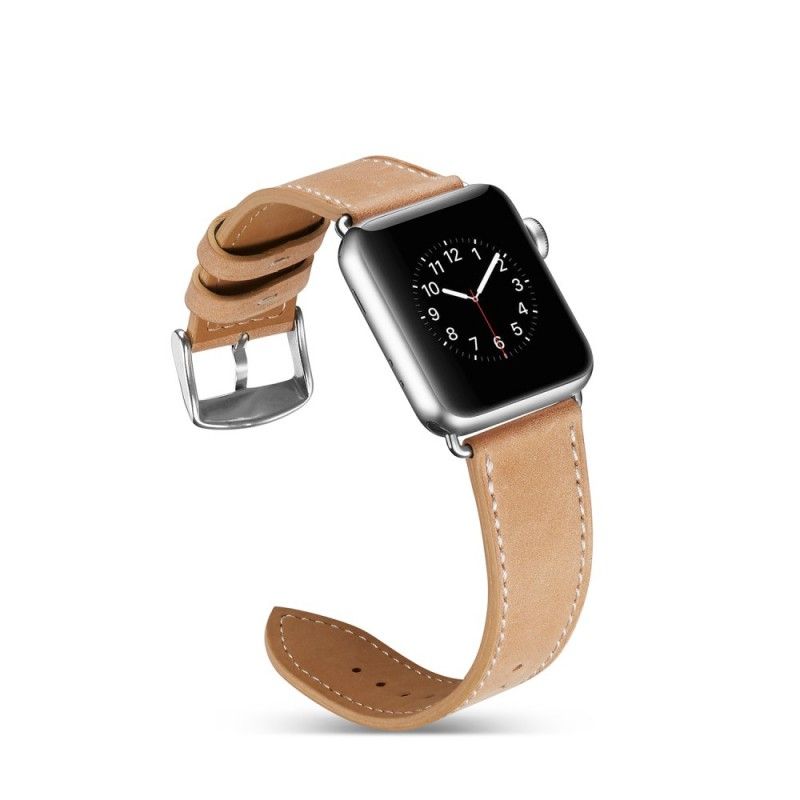 Bracelet Apple Watch 44/42 Mm Véritable Cuir Coutures