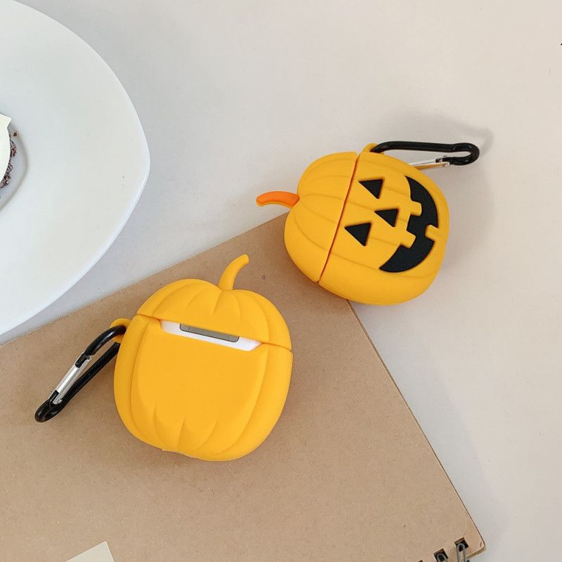 Coque Airpods Citrouille Avec Mousqueton