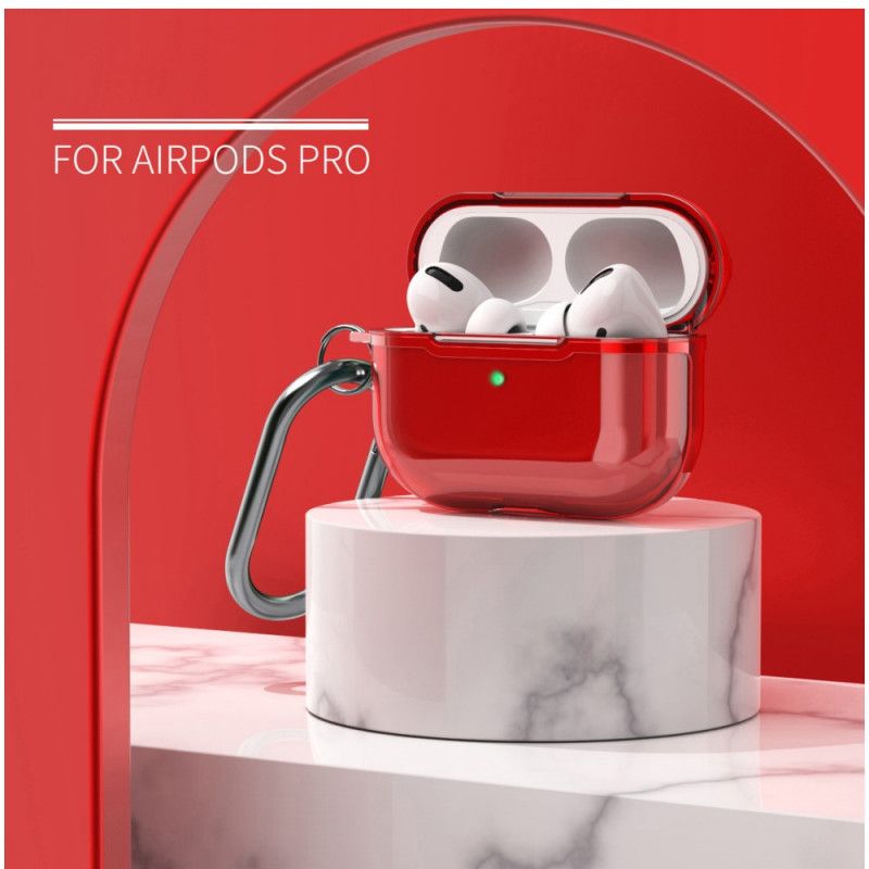 Coque Airpods Pro Design Métallisé Avec Mousqueton