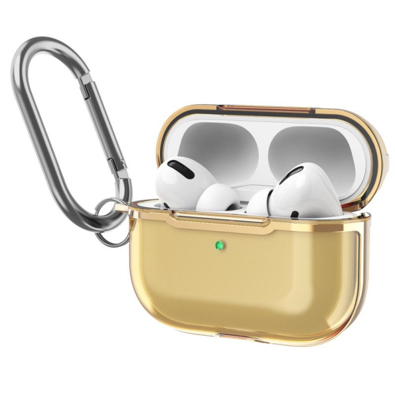 Coque Airpods Pro Design Métallisé Avec Mousqueton