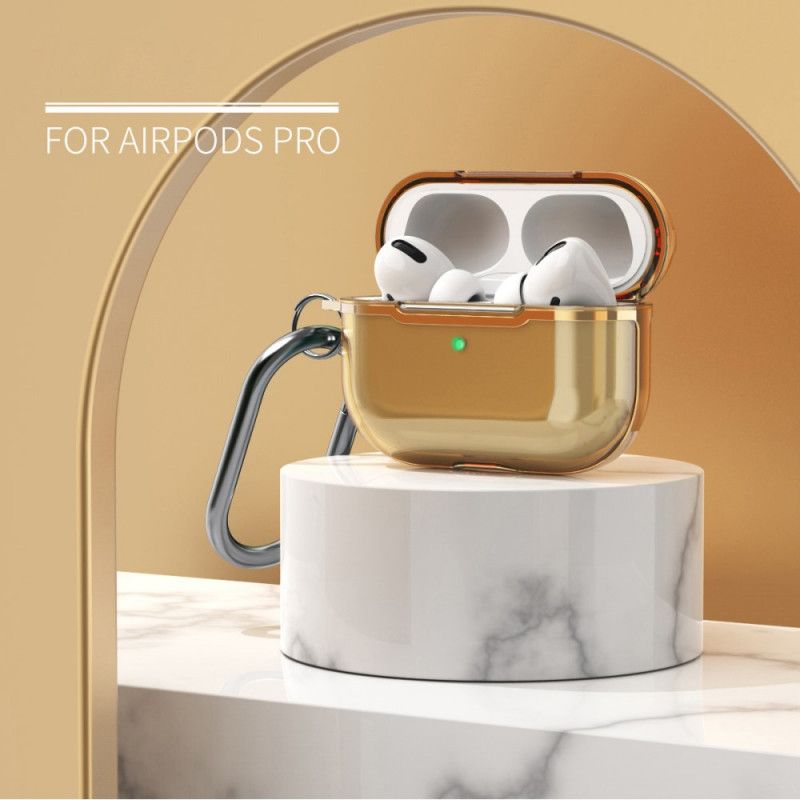 Coque Airpods Pro Design Métallisé Avec Mousqueton