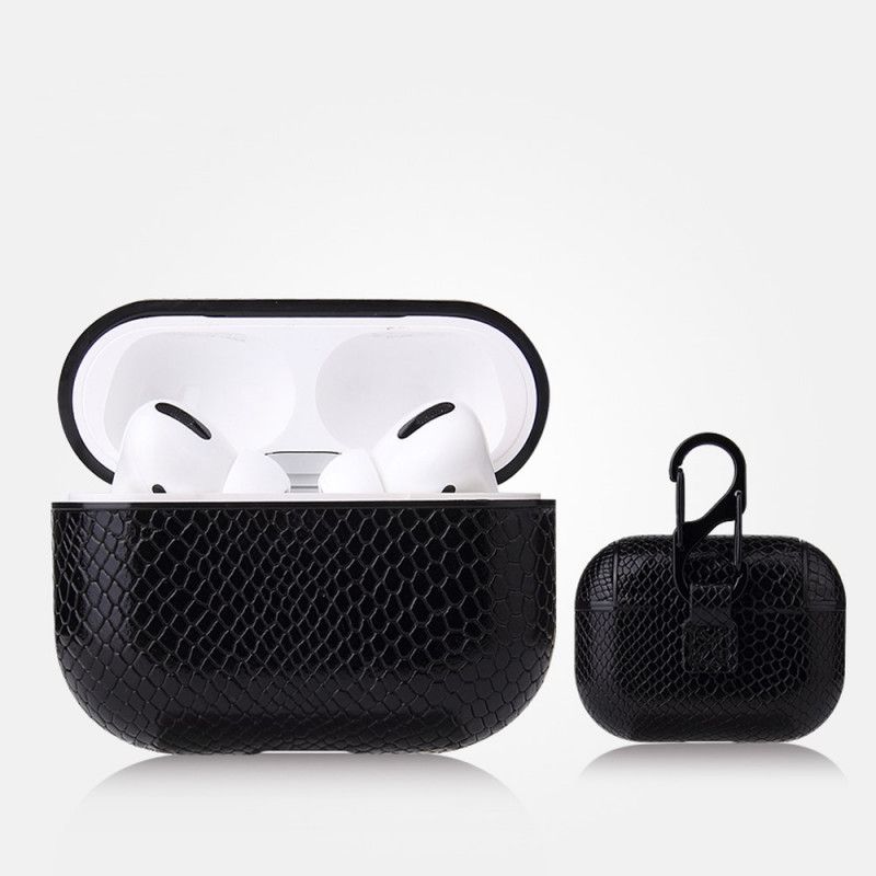 Coque Airpods Pro Effet Peau De Serpent Avec Mousqueton