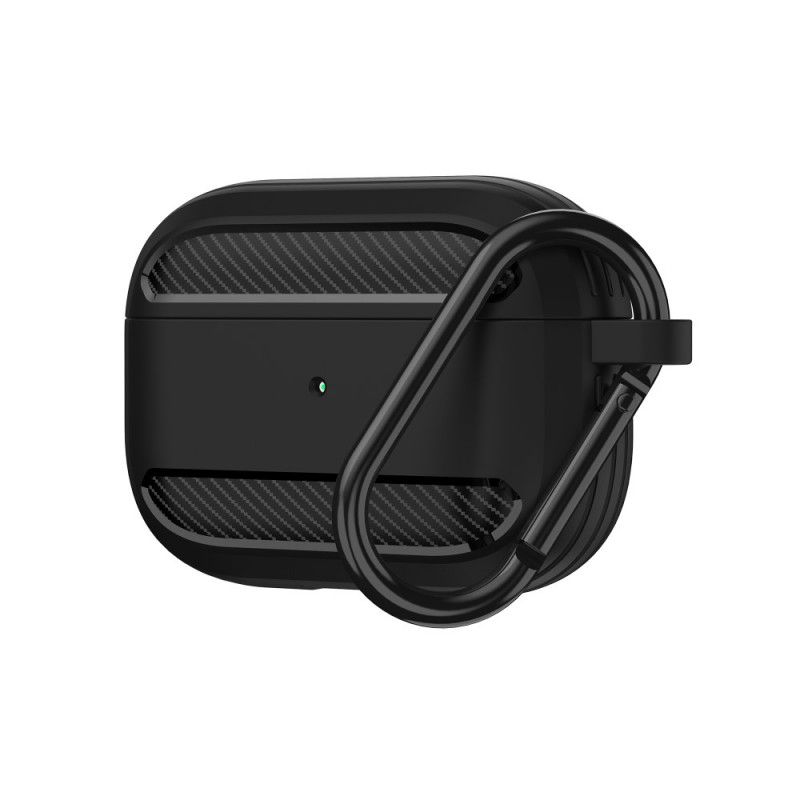 Coque Airpods Pro Fibre Carbone Avec Mousqueton