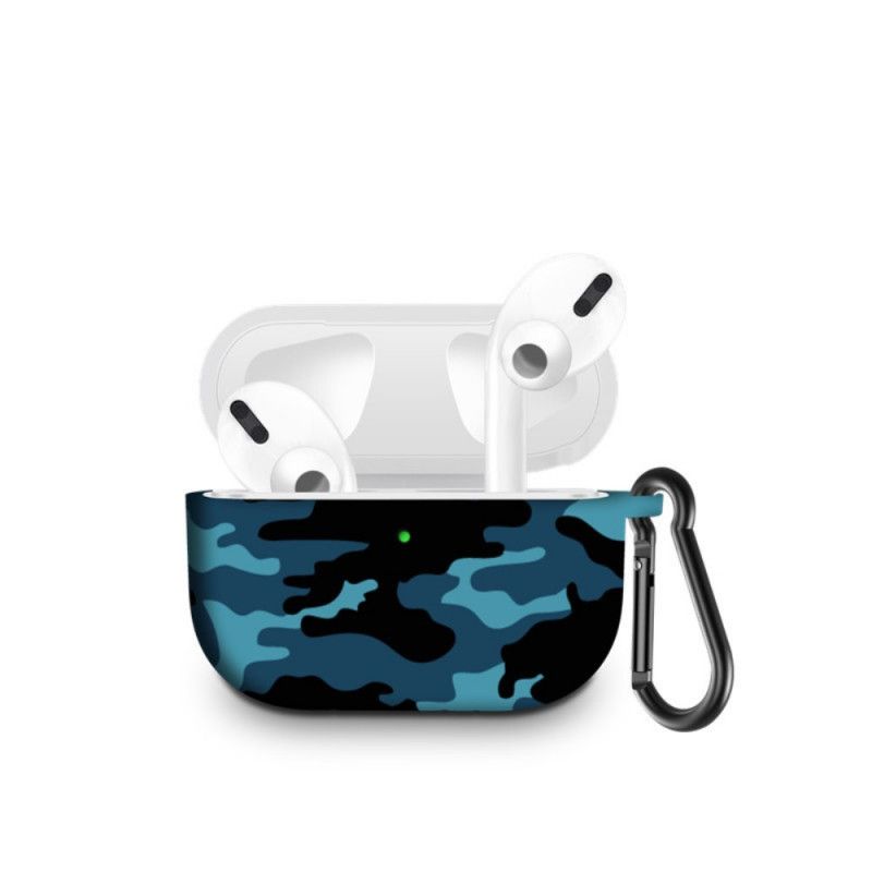 Coque Airpods Pro Silicone Camouflage Avec Mousqueton