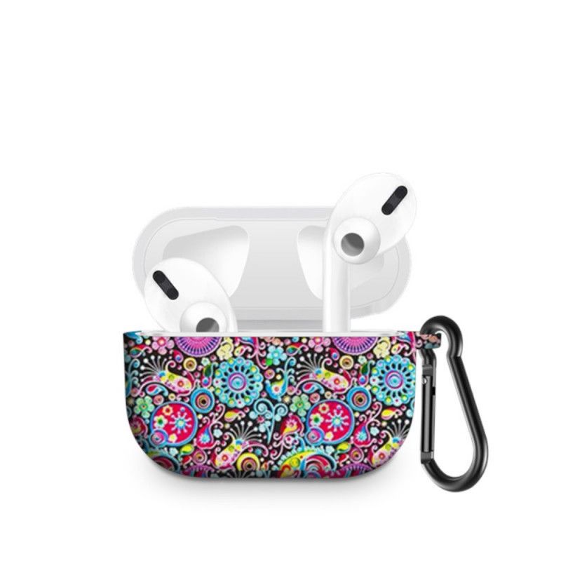 Coque Airpods Pro Silicone Paisley Avec Mousqueton