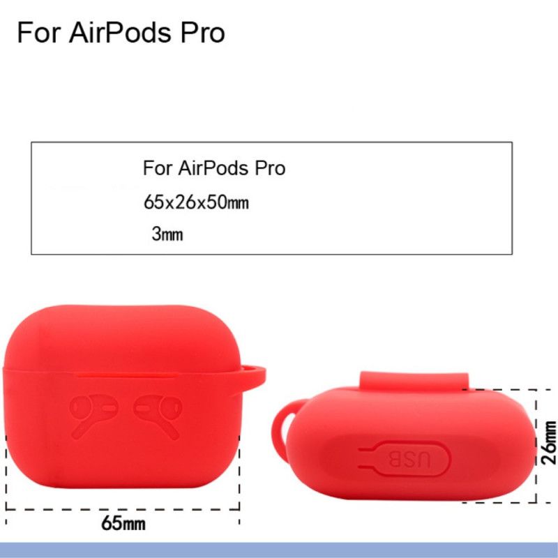 Coque Airpods Pro Silicone Pure Colors Avec Mousqueton