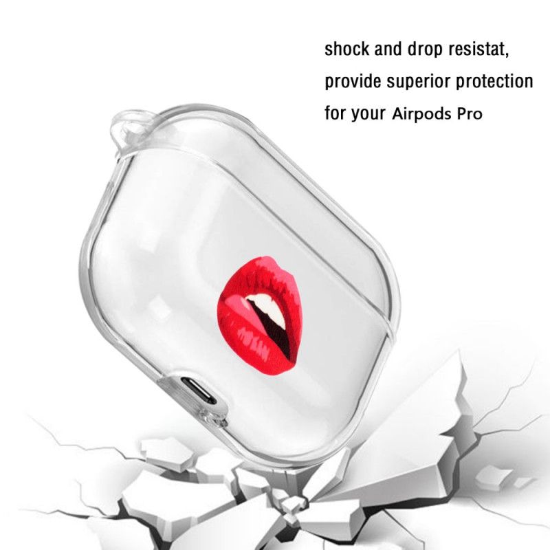 Coque Airpods Pro Silicone Transparent Lèvres
