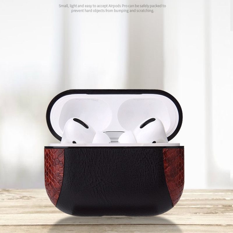 Coque Airpods Pro Style Peau De Serpent Avec Mousqueton