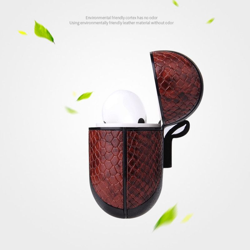 Coque Airpods Pro Style Peau De Serpent Avec Mousqueton