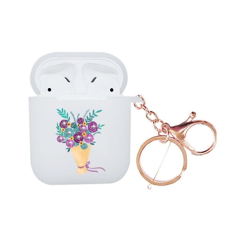 Coque Airpods Série Bouquet De Fleurs Nxe Avec Mousqueton