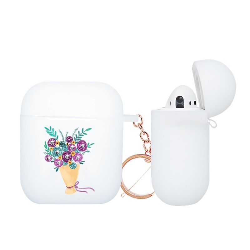 Coque Airpods Série Bouquet De Fleurs Nxe Avec Mousqueton