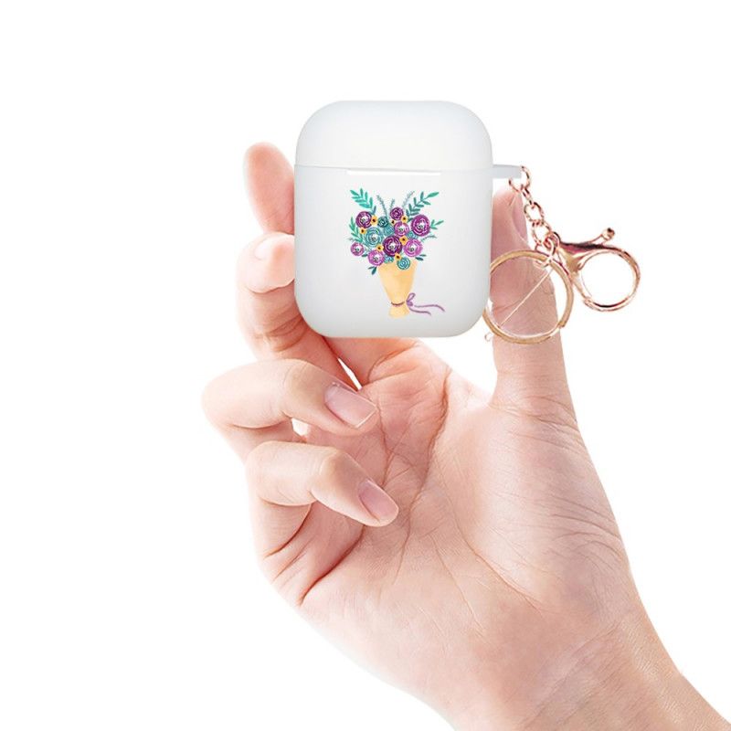 Coque Airpods Série Bouquet De Fleurs Nxe Avec Mousqueton