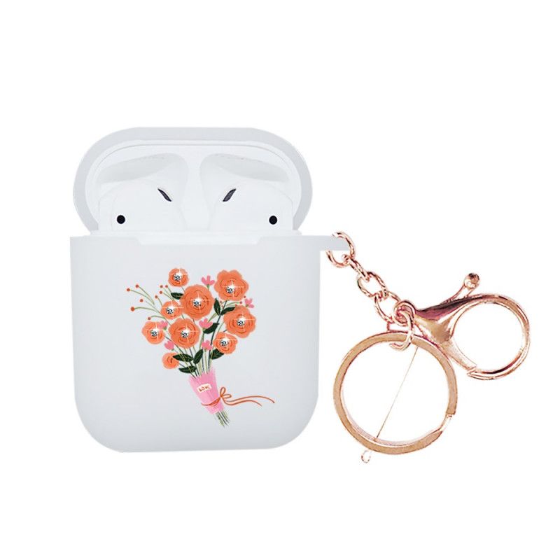 Coque Airpods Série Bouquet De Fleurs Nxe Avec Mousqueton