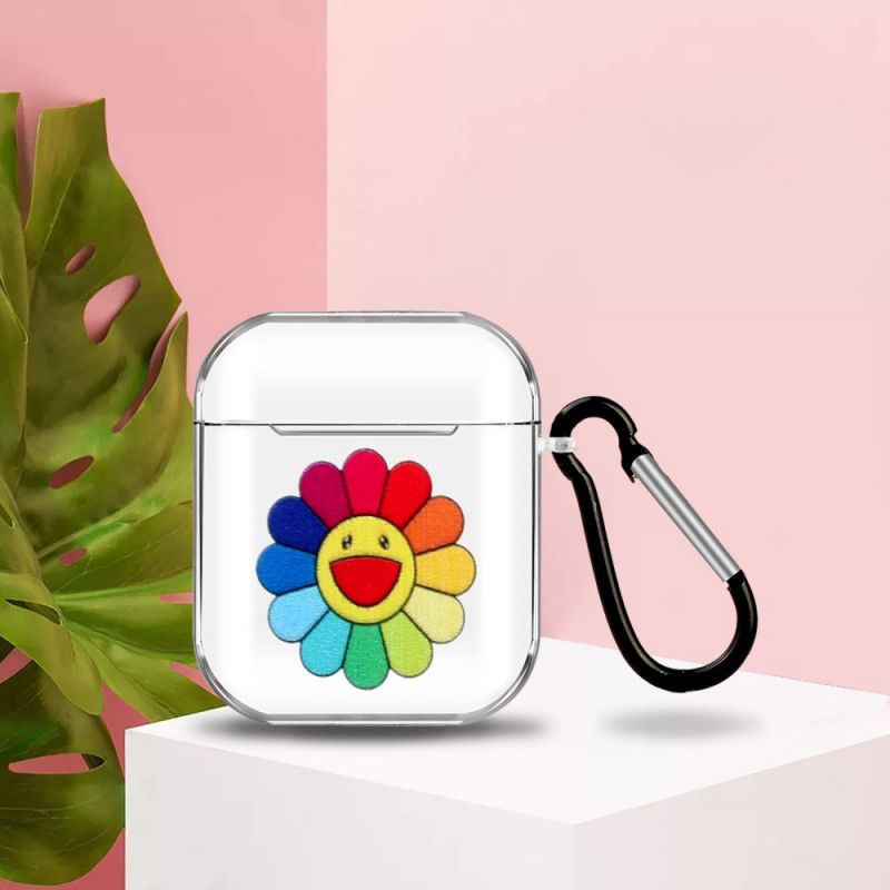 Coque Airpods Silicone Série Fleur Arc-en-ciel