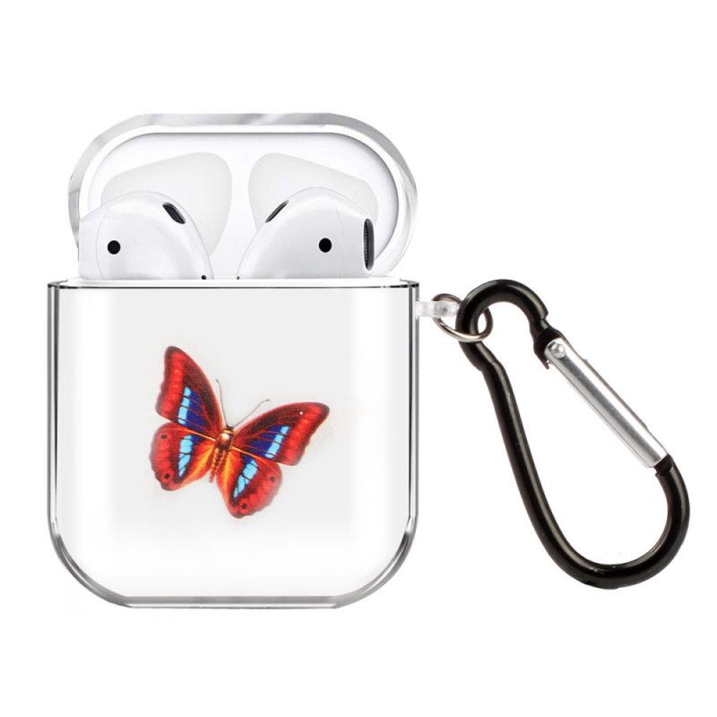 Coque Airpods Silicone Transparent Série Papillon