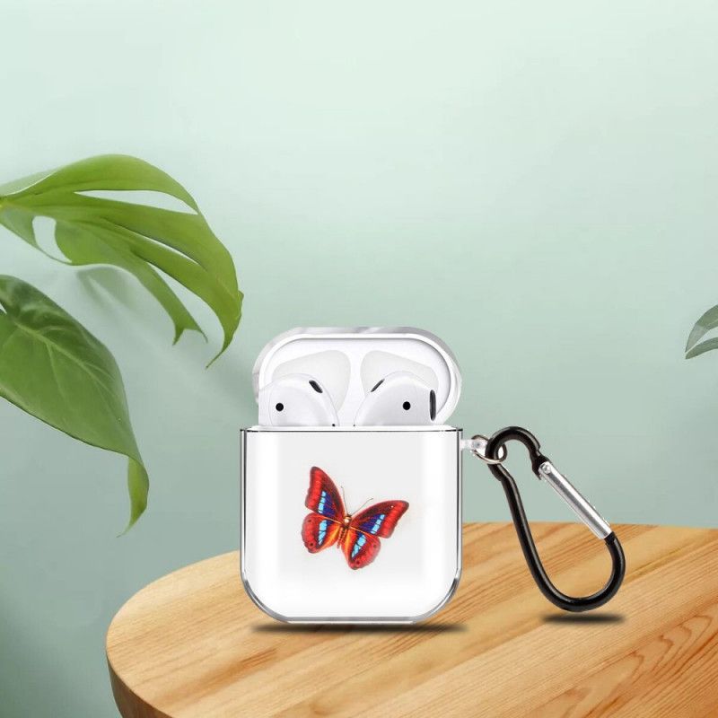 Coque Airpods Silicone Transparent Série Papillon