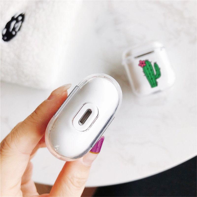 Coque Airpods Transparent Cactus