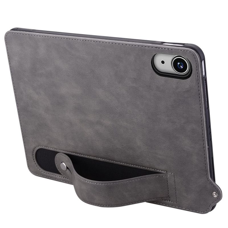 Coque iPad (2025) / 10.9 (2022) Effet Cuir avec Sangle-Support