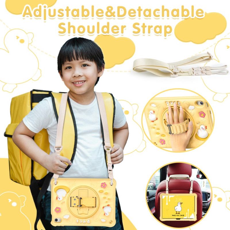 Coque iPad (2025) / 10.9 (2022) Kids Canard Support et Bandoulière