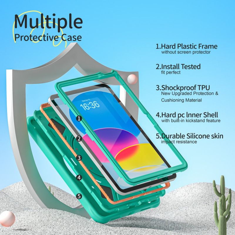 Coque iPad (2025) / 10.9 (2022) KIds Dinosaure Sangle et Support