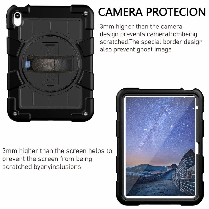 Coque iPad (2025) / 10.9 (2022) Robuste Sangle Rotative et Support
