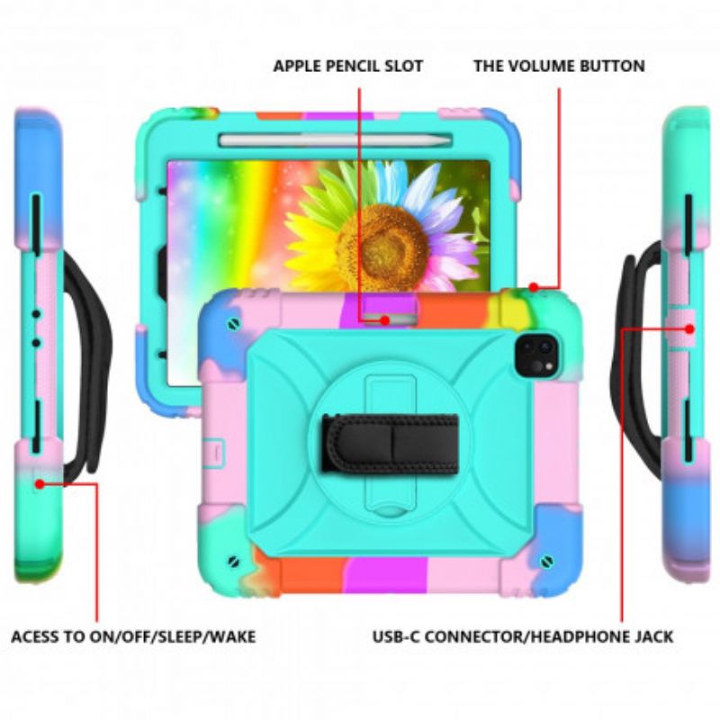 Coque iPad Pro 11" (2021) (2020) (2018) Sangle Et Bandoulière Colors