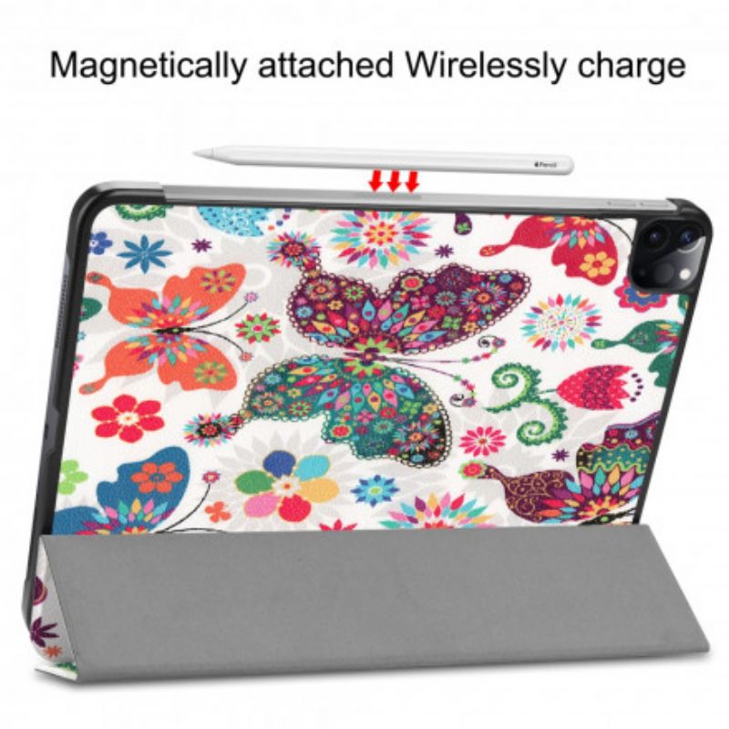 Coque iPad Pro 11" (2021) Porte-stylet Fleurs Vintages