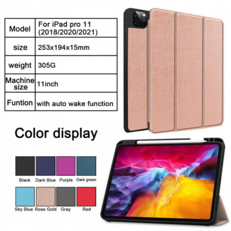 Coque iPad Pro 11" (2021) Tri Fold Porte-stylet