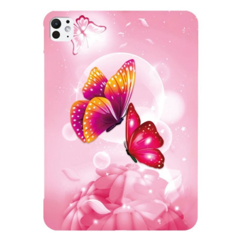 Coque iPad Pro 13 (2025) / 13 (2024) Papillons Roses