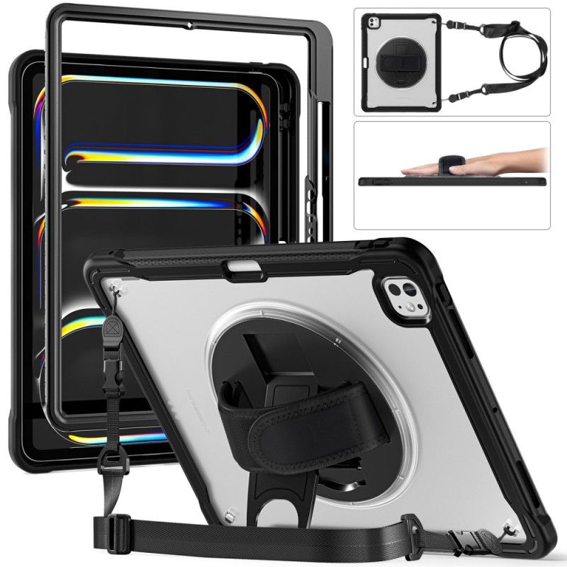 Coque iPad Pro 13 (2025) / 13 (2024) Sangle de Main, Support et Bandoulière